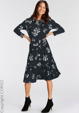 Jerseykleid Rüschenkante